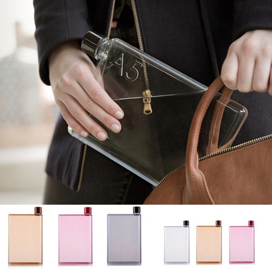 Slim Flat Water Bottle – BPA-Free Reusable Bottle That Fits Like a Notebook