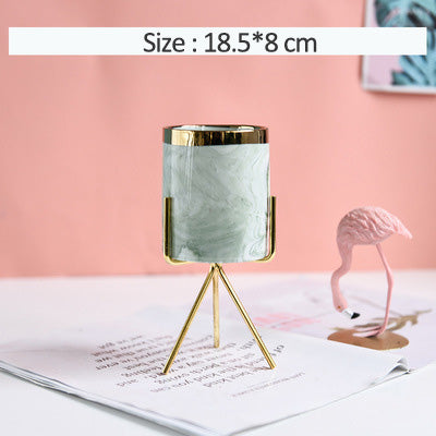 Metal Succulent Planter Set with Iron Vase and Stand