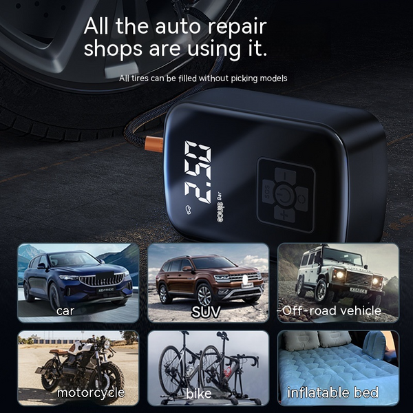 Car Wireless Portable Tire Inflator Pump with Digital Pressure Gauge | MODNUK