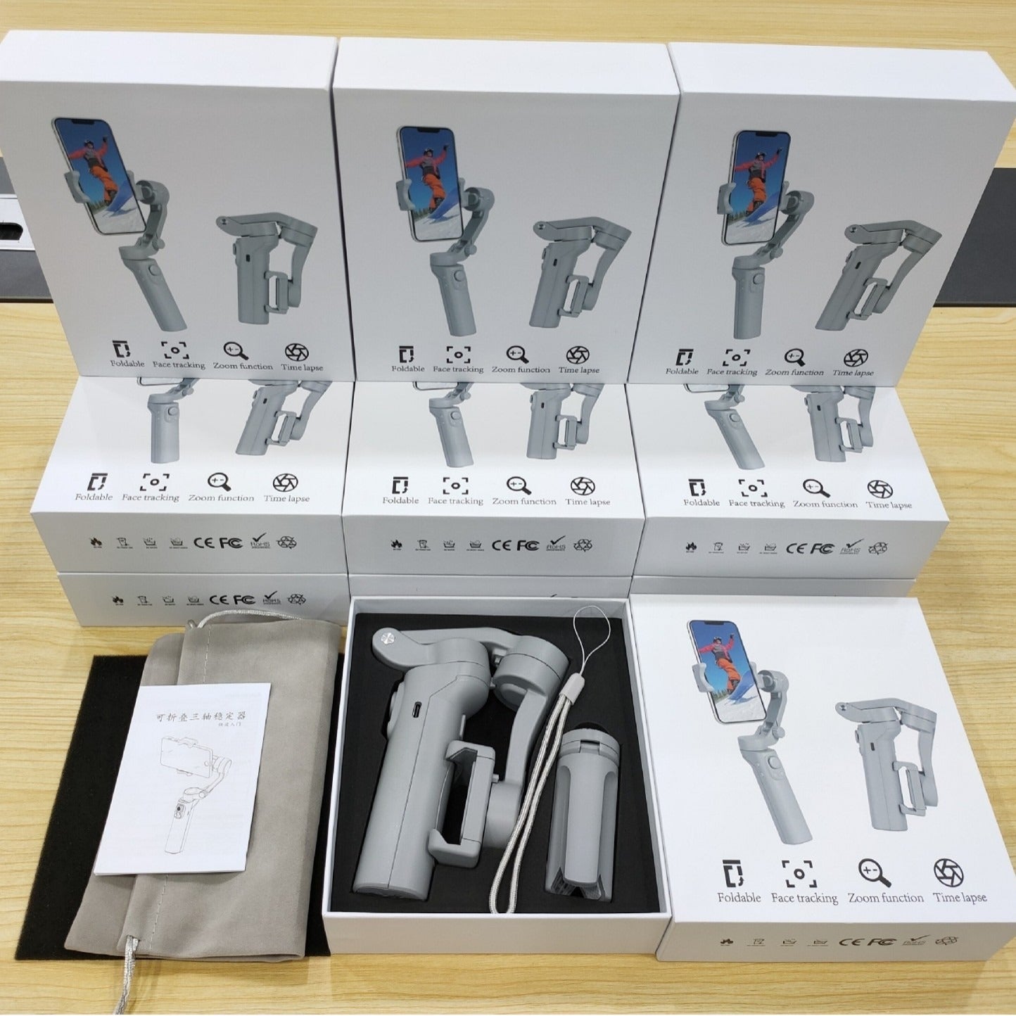 Foldable 3-Axis Phone Stabilizer for Smooth Video & Live Streaming
