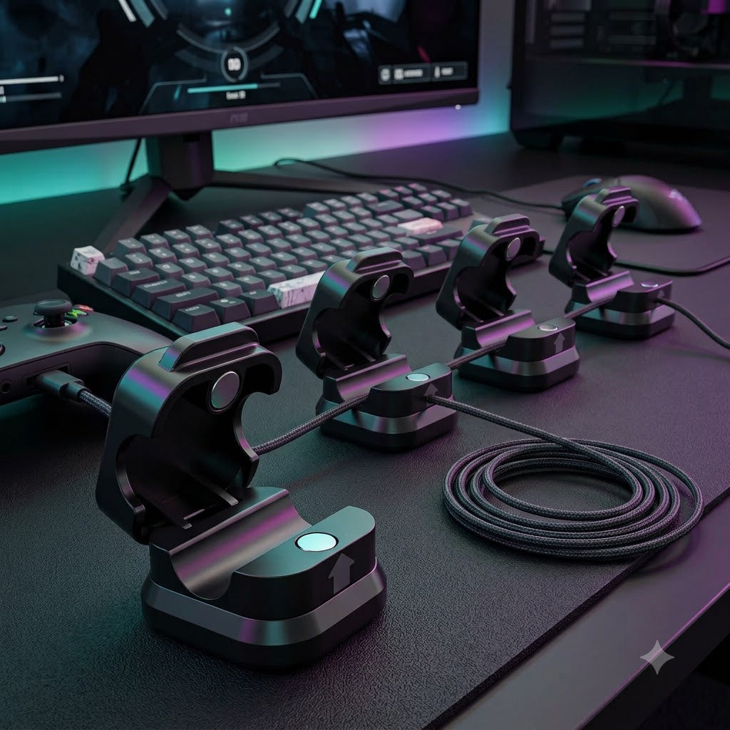 Magnetic Cable Organizer – Adhesive Cable Holder for Desk, Home & Car