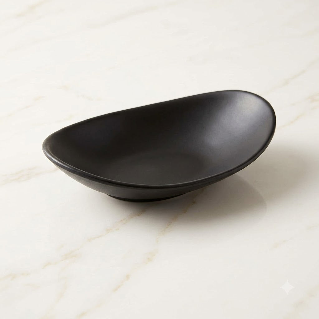 Black Oval Catchall Tray – Jewelry, Key & Nightstand Organizer