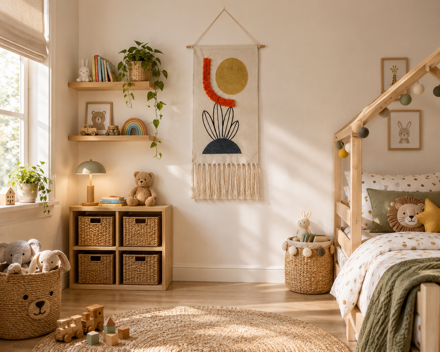 Nordic Woven Tapestry Wall Hanging with Fringe