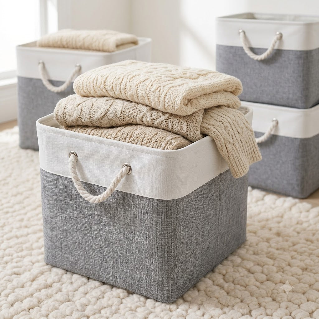 13-Inch Fabric Storage Bins, 6-Pack – Large Foldable Cube Organizers for Closet, Shelves & Home