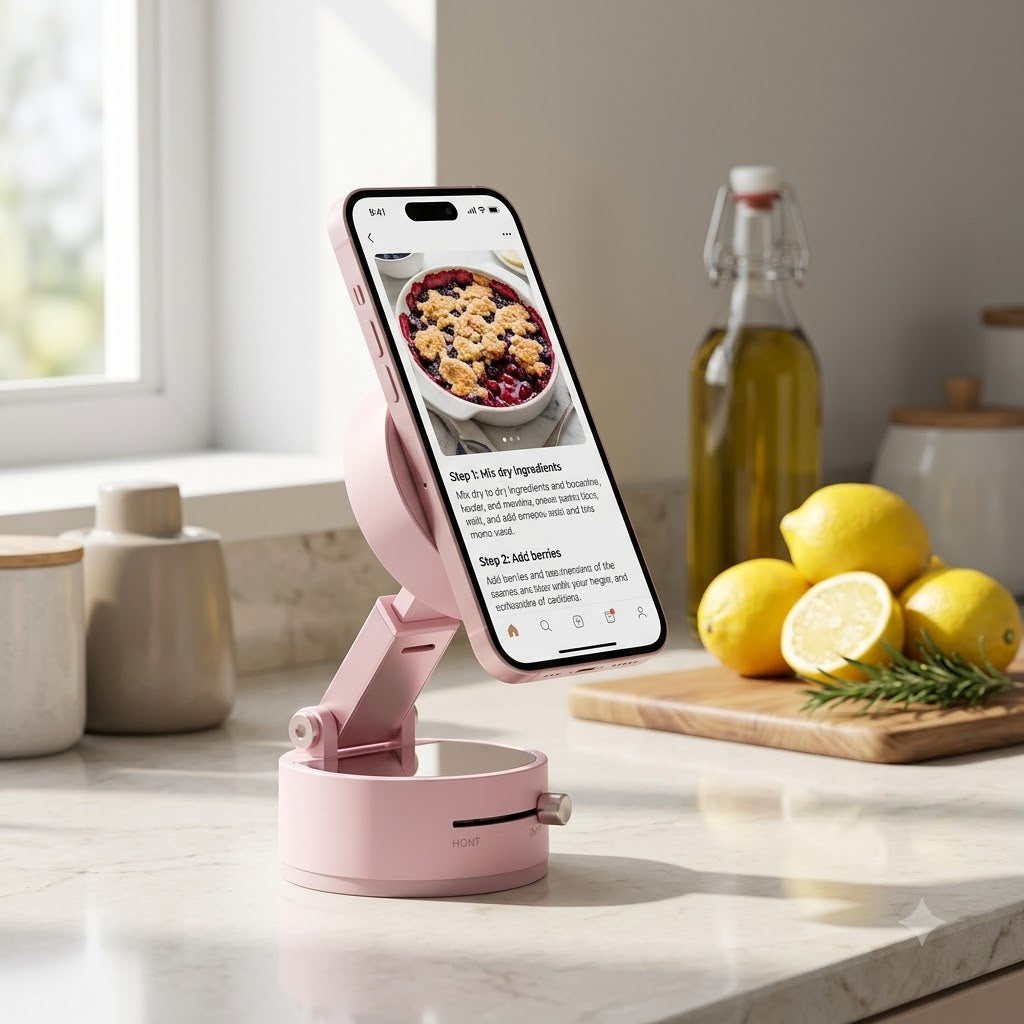 Multifunctional Double-Sided Magnetic Phone Holder | Strong Suction Cup Mount for Car, Desk & Travel