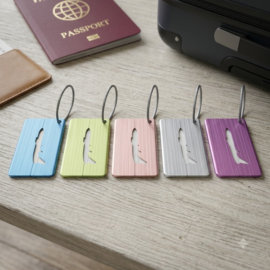 Aluminum Luggage Tag – Durable Travel ID Tag with Stainless Steel Ring