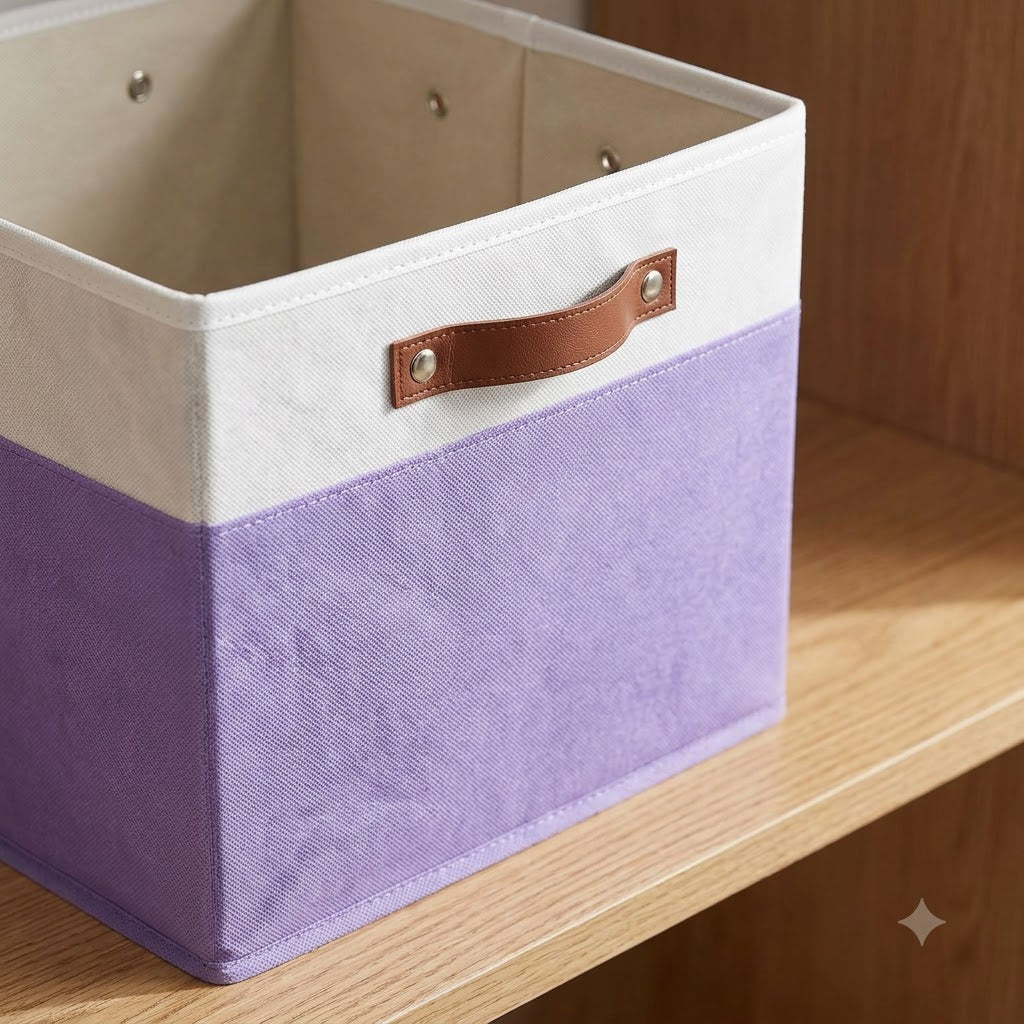 Large Fabric Cube Storage Bins – 4-Pack | 15 × 13 × 13" Foldable Organizers with Handles