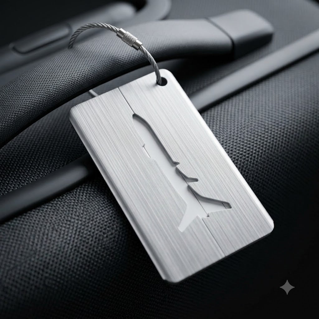 Aluminum Luggage Tag – Durable Travel ID Tag with Stainless Steel Ring