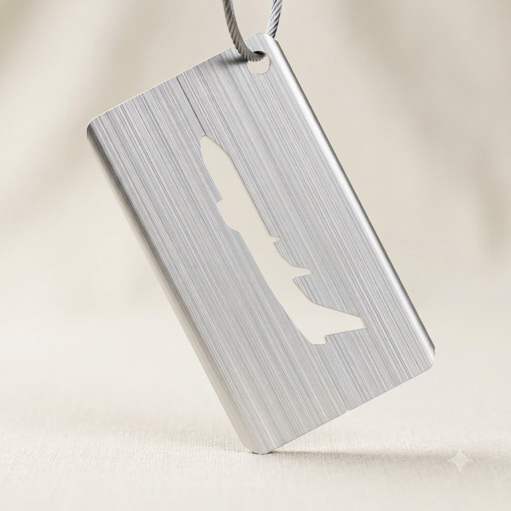 Aluminum Luggage Tag – Durable Travel ID Tag with Stainless Steel Ring