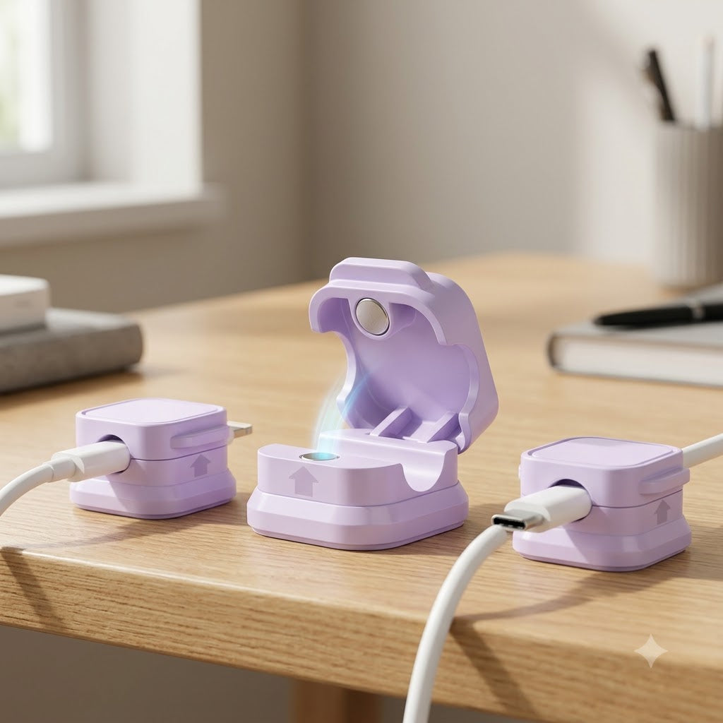 Magnetic Cable Organizer – Adhesive Cable Holder for Desk, Home & Car