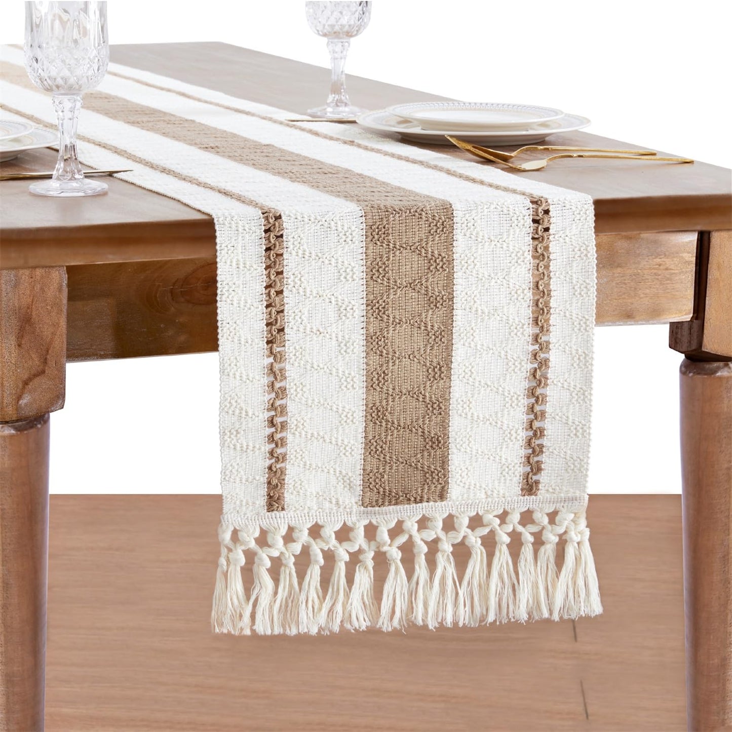 Boho Macramé Table Runner – Farmhouse Collection