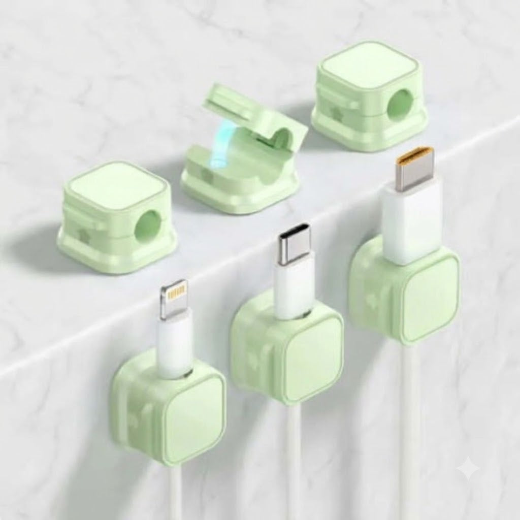 Magnetic Cable Organizer – Adhesive Cable Holder for Desk, Home & Car