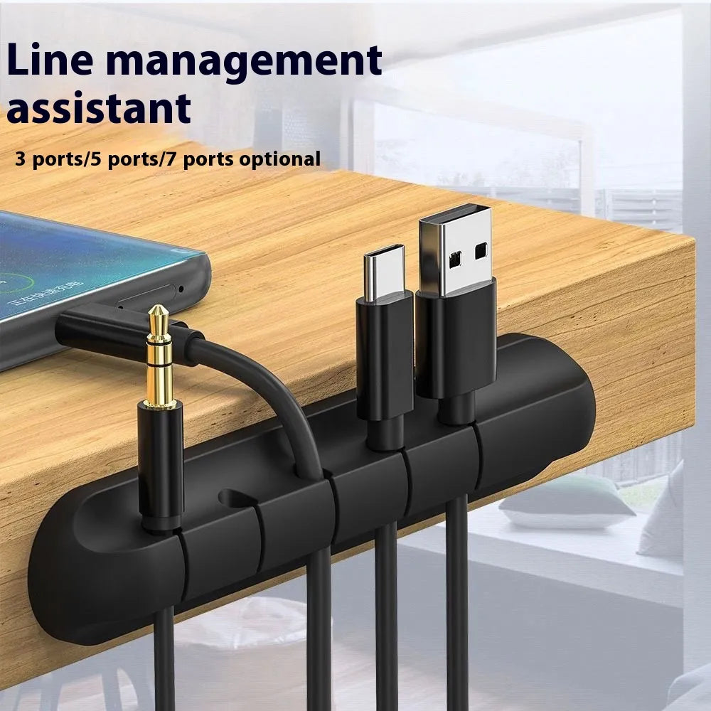 Multi-Slot Desktop Cable Organizer – Self-Adhesive Cable Management Clips for Desk, Charging Cords & Headphones