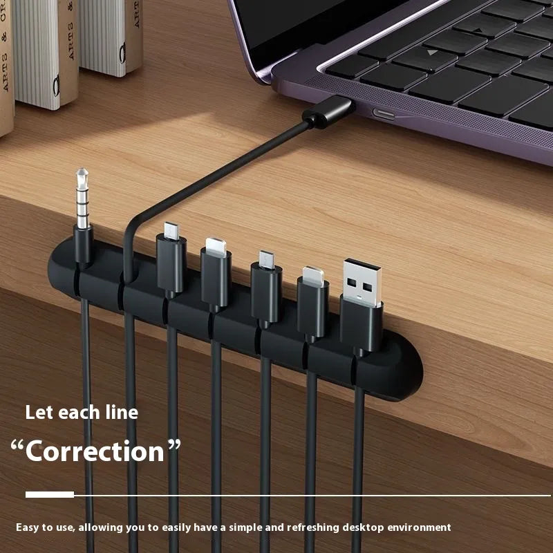 Multi-Slot Desktop Cable Organizer – Self-Adhesive Cable Management Clips for Desk, Charging Cords & Headphones