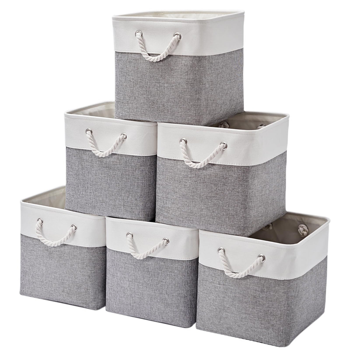 13-Inch Fabric Storage Bins, 6-Pack – Large Foldable Cube Organizers for Closet, Shelves & Home