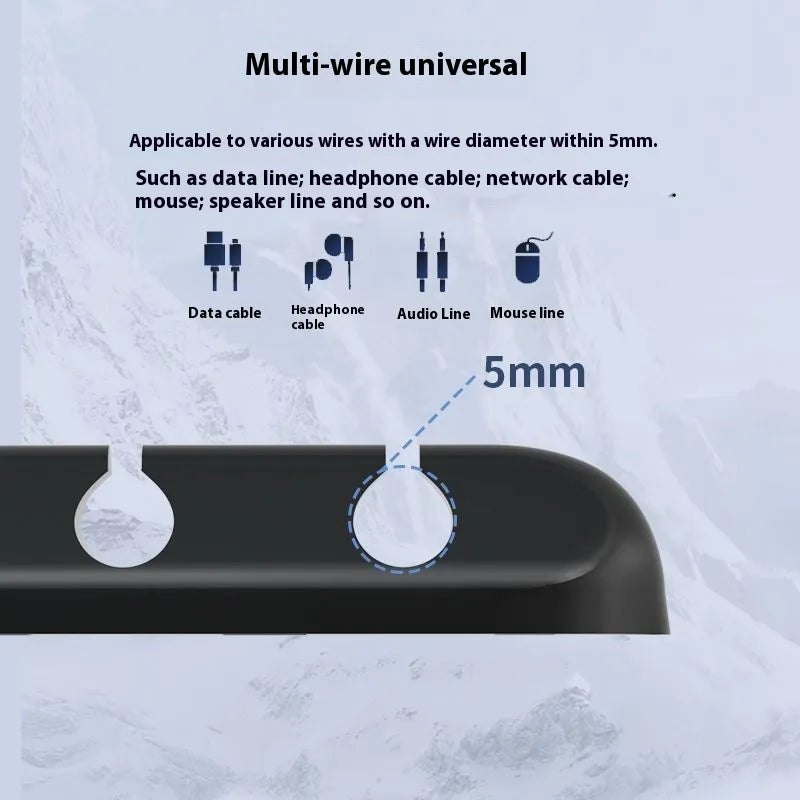 Multi-Slot Desktop Cable Organizer – Self-Adhesive Cable Management Clips for Desk, Charging Cords & Headphones