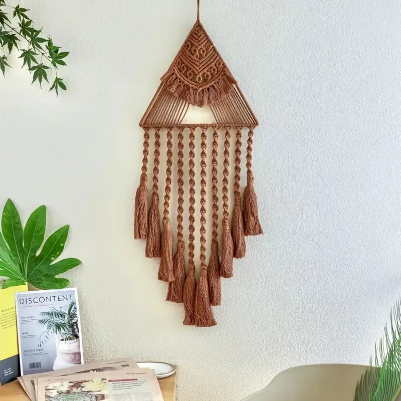 Handwoven Triangle Dream Catcher Wall Hanging