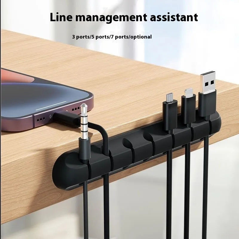 Multi-Slot Desktop Cable Organizer – Self-Adhesive Cable Management Clips for Desk, Charging Cords & Headphones
