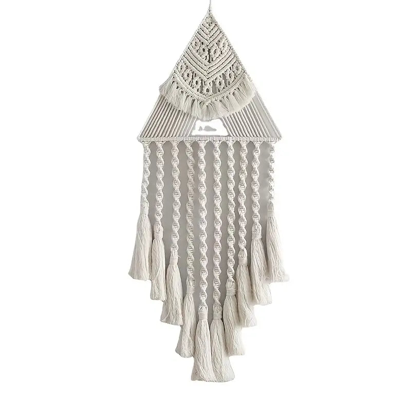 Handwoven Triangle Dream Catcher Wall Hanging